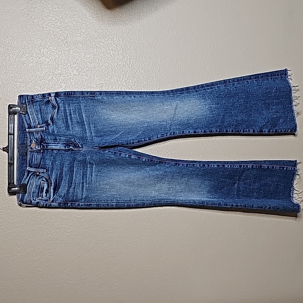 MOTHER Women's Blue Washed Flare Jeans - Picture 4 of 15